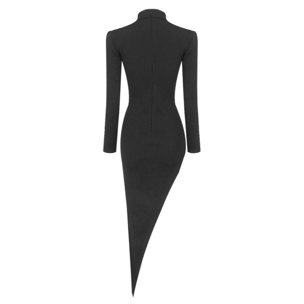 Asymmetric Cut-Out Ribbed Dress S-L - Picture 10 of 12